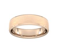 6mm Traditional Court Heavy Polished Chamfered Edges With Matt Centre Wedding Ring In 9 Carat Rose Gold - Ring Size V