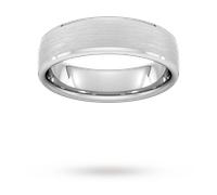 6mm Traditional Court Heavy Polished Chamfered Edges With Matt Centre Wedding Ring In 9 Carat White Gold - Ring Size T