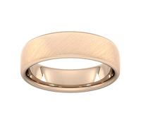 6mm Traditional Court Standard Diagonal Matt Finish Wedding Ring In 18 Carat Rose Gold - Ring Size R