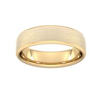 6mm Traditional Court Standard Matt Finished Wedding Ring In 18 Carat Yellow Gold - Ring Size T