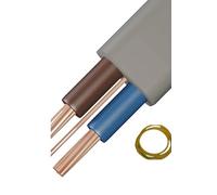 6mm Twin and Earth 6242Y Flat Grey Cable with a cut of Earth sleeving COOKER HOB OVEN (6.0MM, 3, meter)