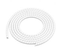 6mm White Spiral Cable Wrap, Flexible Cable Tidy Tube for Wire Management, Cable Protector Sleeve for TV, PC, Desk, Office, Home, Workshop and Network Leads, 2m
