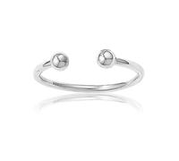 6MM Wide Plain Polished Open Cuff Torque Ball Adjustable Bangle Bracelet for Baby/Child/Children - 925 Sterling Silver - Size: BABY (Small)