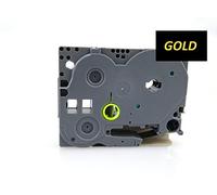 6mm WIDTH LAMINATED LABEL TAPE FOR BROTHER P-TOUCH PT-1000. GOLD ON BLACK. 8m IN LENGTH. TZe-314. SEE DESCRIPTION FOR LIST OF COMPATIBLE PRINTERS. TZ-314