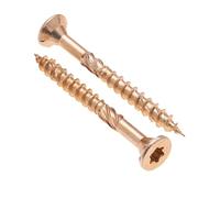 6mm Wood Screws (Pack of 100) Self-Tapping Torx Countersunk Head Decking Thread Screws Yellow Carbon Steel Zinc Plated Multi Purpose Timber Use for Woodwork Fence Deck (6mm x 70mm)