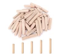6mm Wooden Dowels Kit, 20/30/40/50/60mm Assorted Wood Dowel Pins Fluted Dowling Plugs Rods (Pack of 100)