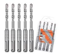 6mm x 110mm SDS Plus Rotary Hammer Drill Bit Set 5Pcs SDS Masonry Drill Bit | SDS Plus Shank, 4-Cutter Tungsten Carbide Tip, Cross Drill Bits for Wall Stone Concrete Brick Cement Granite Marble Masonry
