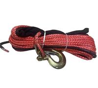 6mm X 15m Plasma Cable Synthetic Winch With Hook Line Uhmwpe Rope With Sheath Car Accessories Roads, Outdoors(Rosso)