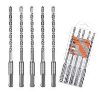 6mm x 160mm SDS Plus Rotary Hammer Drill Bit Set 5Pcs SDS Masonry Drill Bit | SDS Plus Shank, 4-Cutter Tungsten Carbide Tip, Cross Drill Bits for Wall Stone Concrete Brick Cement Granite Marble Masonry