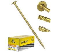6mm x 180mm (Pack of 100) Yellow Hardened Wafer Head Torx Wood Timber Construction Screw High Performacne Carpenter Screws