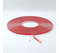 6mm x 2mm x 16.5m Clear Structural Acrylic Gel Tape - High Strength Double Sided Adhesive with Red Liner for Glass, Metal, Plastics & Automotive Use