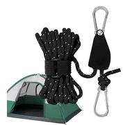 6mm x 5m Reflective Tent Rope with Turnbuckle and Hook, Adjustable Ratchet Rope Nylon Camping Awning, Lightweight Heavy Duty Paracord for Hanging Outdoor Fixings