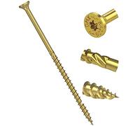 6mm x 80mm Yellow Hardened Countersunk Torx Wood Timber Construction Screw Sleeper Screws with Flat Head High Performance Carpenter Screws (Pack of 20) J10-J13ABC