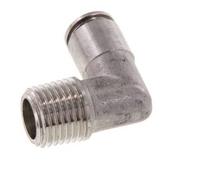 6mm x R1/4'' 90deg Elbow Push-in Fitting with Male Threads Stainless Steel FKM