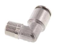 6mm x R1/8'' 90deg Elbow Push-in Fitting with Male Threads Stainless Steel FKM