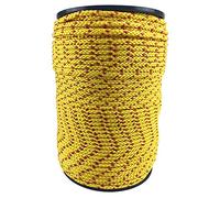 6mm Yellow With Red Fleck Polypropylene Braided Poly Rope Cord x 100 Metre Strong String