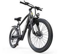 6MSKS 26 Inch Electric Bike for Adults - Long Range Electric Bicycle with Removable Battery, 250W Brushless Motor & 7-Speed Gears, Leisure Commuting Ebike (Inches, 26, Black)