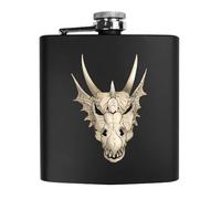 6oz (170ml) 'Dragon Skull' Pocket Hip Flask (HP00030910)