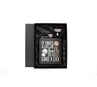 6oz Golfer Hip Flask Complete with Gift Box and Funnel