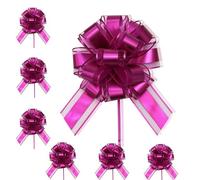 6P 7in/5cm Large Pull Bows Gift Wrap Bows for Gift Wrapping,Rose Red Pull Bow Ribbon for Present Wedding Car Gifts Basket,Christmas Pretied Gifts Rose Red Wrapping Bow for Flower Wedding Birthday Deco