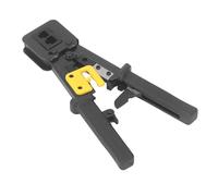 6P 8P Crystal Head Ratcheting Terminal Crimper Wire, Labor Saving Non Slip Handle Stripping Tool with Protection Device, Accurate Blade Shaped Crimping Plier for Network Cable
