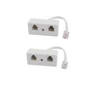 6P4C RJ11 Male to Dual Female Telephone Line Splitter Connector