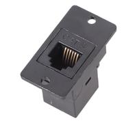 6P6C RJ12 Female to Female Connectors Mounting Adapters Panel, BK | RJ12 6P6C Panel Mount Phone Sockets with Gold Plated Contacts for Industrial Controls Systems