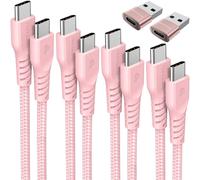 (6Pack 0.3M+1M+2M+3M+2x Adapter) USB C to USB C Charger Cable 60W STRONG Cable Fast Charging Data Lead for iPhone 15, iPad Pro, Samsung S24, Pixel 8