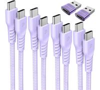 (6Pack 0.3M+1M+2M+3M+2x Adapter) USB C to USB C Charger Cable 60W STRONG Cable Fast Charging Data Lead for iPhone 15, iPad Pro, Samsung S24, Pixel 8