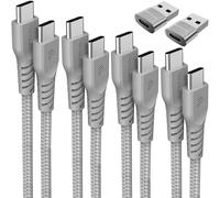 (6Pack 0.3M+1M+2M+3M+2x Adapter) USB C to USB C Charger Cable 60W STRONG Cable Fast Charging Data Lead for iPhone 15, iPad Pro, Samsung S24, Pixel 8
