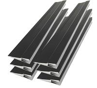 6Pack 0.5M/1.6ft Ultra-Thin Led Aluminum Profile, 45° Oblique Lighting Cabinet LED Lamp, Invisible H7mm Surface Mounted Wardrobe Layer Shelf Panel Hard Bar Strip Light Channel System (Black)