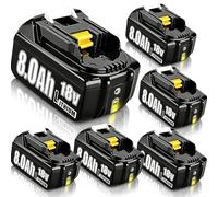 6PACK 18V 8.0Ah Lithium Ion Replacement for Makita 18v Batteries