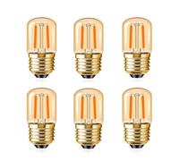 6Pack 1W E27 LED Night Light Bulbs, 10W-15W E27 Equivalent Bulbs Soft Warm White 2200K Decorative Edison Bulb, Vintage Tubular Night Light Replacement Decorative Bulb,Non-Dimmable