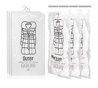 6Pack 26.3x51inch(60x130cm) Hanging Vacuum Storage Bag Reusable Space Saver Compressed Bag with Hangers