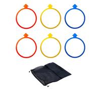 6pack Arrows Cones Portables Training Rings with Storage Bag Childrens Motor Skills Improvement Soccer Speed Rings