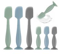6Pack Baby Diaper Cream Spatula,Soft Silicone Diaper Cream Applicator,Butt Paste Spatula Diaper Cream Brush for Newborn Baby, 3xLarge Size 3xSmall Size(Green/Gray/Blue)