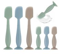 6Pack Baby Diaper Cream Spatula,Soft Silicone Diaper Cream Applicator,Butt Paste Spatula Diaper Cream Brush for Newborn Baby, 3xLarge Size 3xSmall Size(Green/Khaki/Blue)