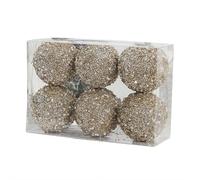 6PACK Christmas Ball Ornaments,Glitter Sequin Foam Hanging Ornaments,Glitter Shatterproof Hanging Ball,Christmas Tree Bal l Decorations for Indoor Outdoor Xmas Tree Wedding Party Holiday Decor