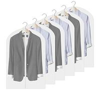 6Pack Clear Suit Bags with Zips, 60 * 100cm Dustproof Clothes Covers, Moth Proof Garment Bags, Clear Garment Bags for Hanging Clothes for Men/Women Suit Jacket Coat