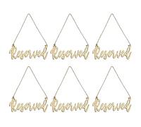 6Pack Farmhouse Wedding Sign Reserved Signs For Wedding Chairs Hanging Wooden Reserved Seating Signs With Rope Hanging Rope Wall Decoration Wooden Signs