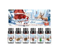 6Pack Fragrance Oil Christmas Set -Winter Essential Oils for Diffuser, Candle Making - Christmas Spirit,Candy Cane, Mistletoe, Holiday Diffuser Oils Gift Set (D)