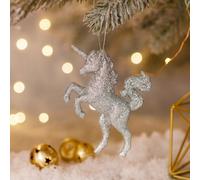 6Pack Glitter Unicorn Hanging Decorations - Gold & Silver Sparkle Ornaments