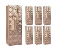 6Pack Gold Wine Gift Bags,13.7" Luxury Bottle Bags with Gift Tags for Men Women's Birthday,Father's Day,Weddings,Christmas,Thanksgiving,Halloween, Easter, Mother's Day (Gold)