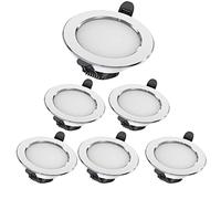 6pack Led Downlight Baffle Trim Dimmable Ultra Thin Panel Light 3T Color Temperature Round Aluminum Ceiling Light Slim Pot Lights Cut Size: 70-90mm