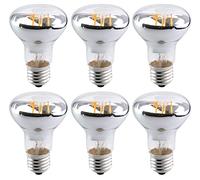 6PACK LED Filament Bulb R63/BR20, Flood Light Reflector Bulb 4W LED Light Bulb, E27 Base, Warm White 2700K, 40W Equivalent, 220-240VAC, Dimmable