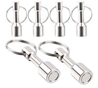 6Pack Magnetic Keychain Neodymium Magnet,Magnetic Key Holder, Small Strong Magnets Gold Tester Rare Earth Magnets,Magnet Key Chain for Gold Silver Jewelry Test Magnet