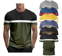 6Pack Mens T-Shirts Short Sleeve Pocket Tee Shirt Casual Crew Neck Moisture Wicking Soft Basic T Shirts (UK, Alpha, 5XL, Regular, Regular, #8)
