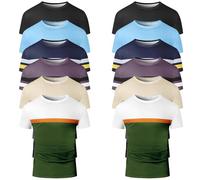 6Pack Mens T-Shirts Short Sleeve Pocket Tee Shirt Casual Crew Neck Moisture Wicking Soft Basic T Shirts (UK, Alpha, M, Regular, Regular, #17)