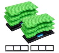 6Pack Mop Pads Compatible with Shark VM200, Upgraded Dirt Chamber | Replacement Vacuum Mop Pads Refills for Hardwood Floor, Compatible with Shark VM200UK/VM200UKGN/VM200UKPL, Green, 6+2+2 Pack