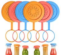 6Pack Silicone Lids For Weck 60mm-755|760|762|763|764|766|902|905|975|995|080 Glass Jars,Silicone Lid for Weck Jars Covers Cap Accessory Stay Fresh Seal jars Lids